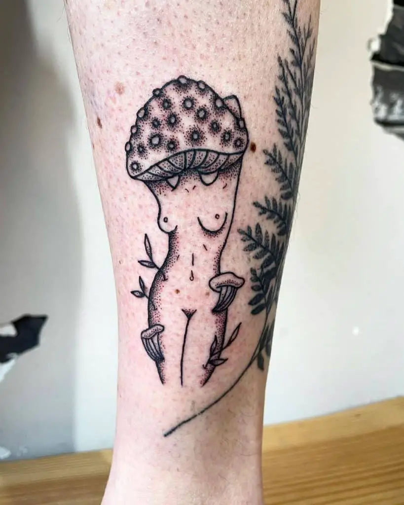 Mushrooms with Legs Tattoo Design 1