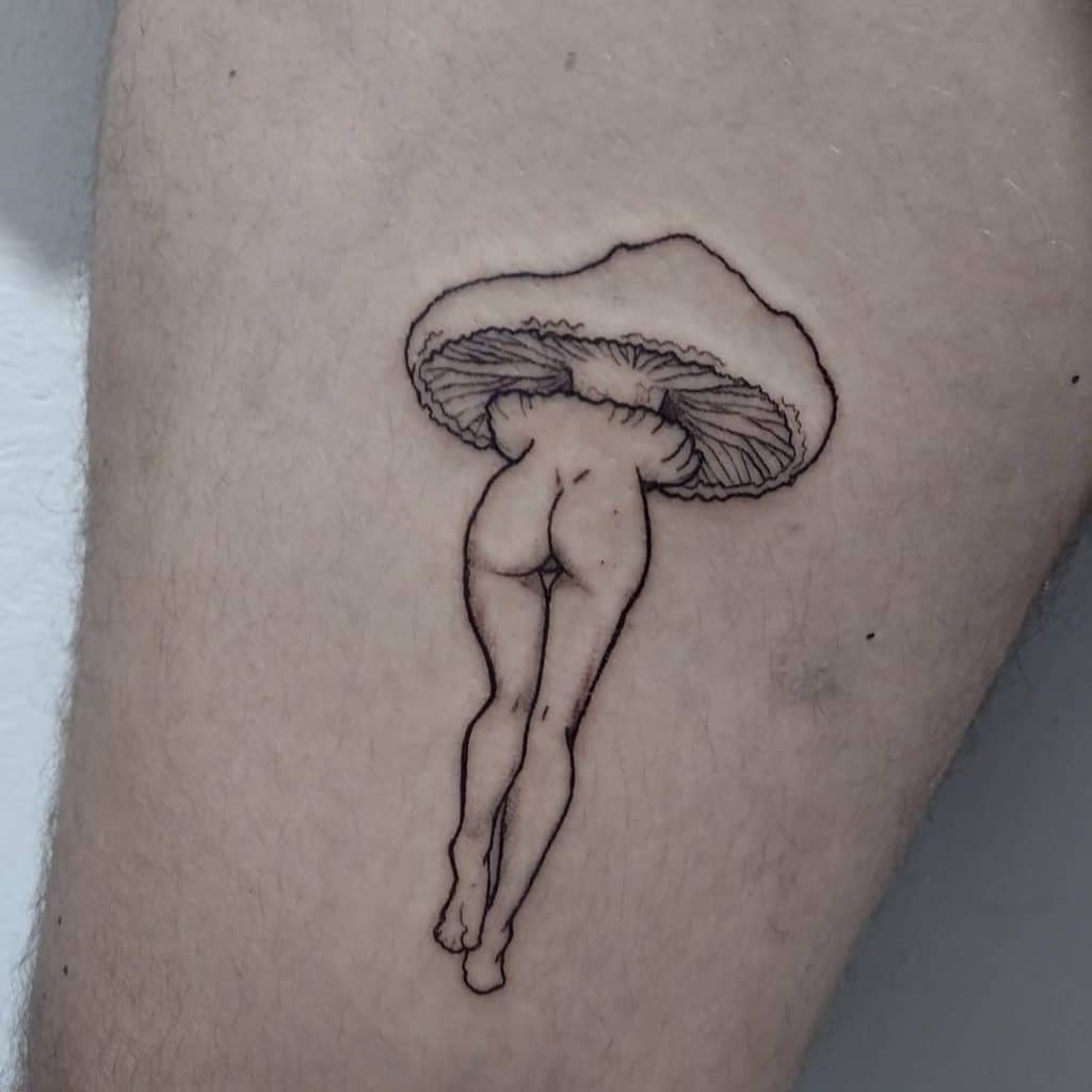 Mushrooms with Legs Tattoo Design 3