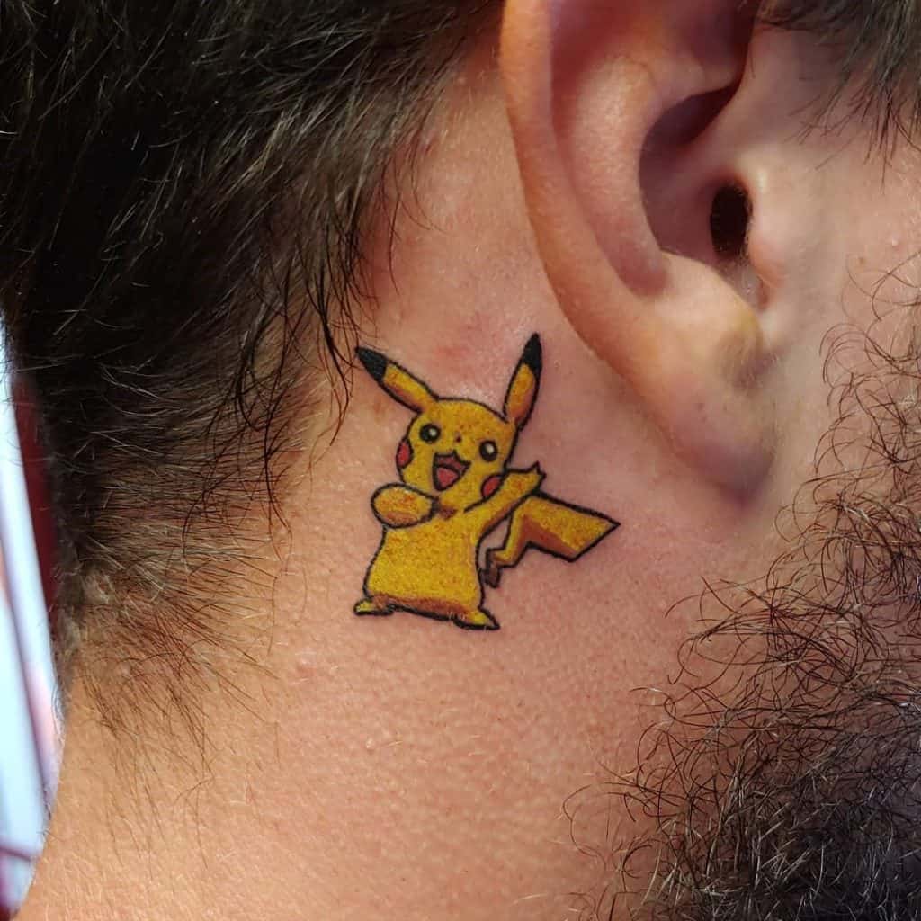 Pokemon Behind Ear Tattoo 