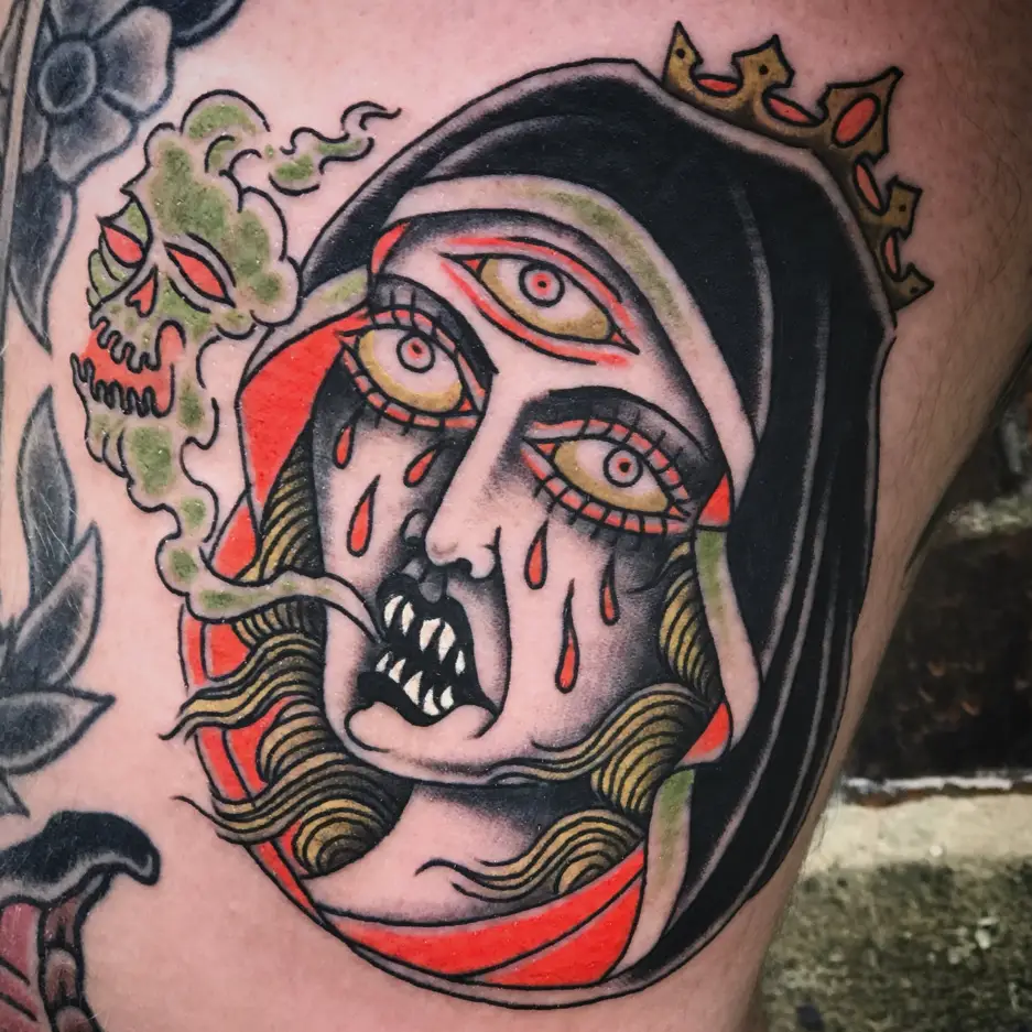 Satanic Nun Tattoo