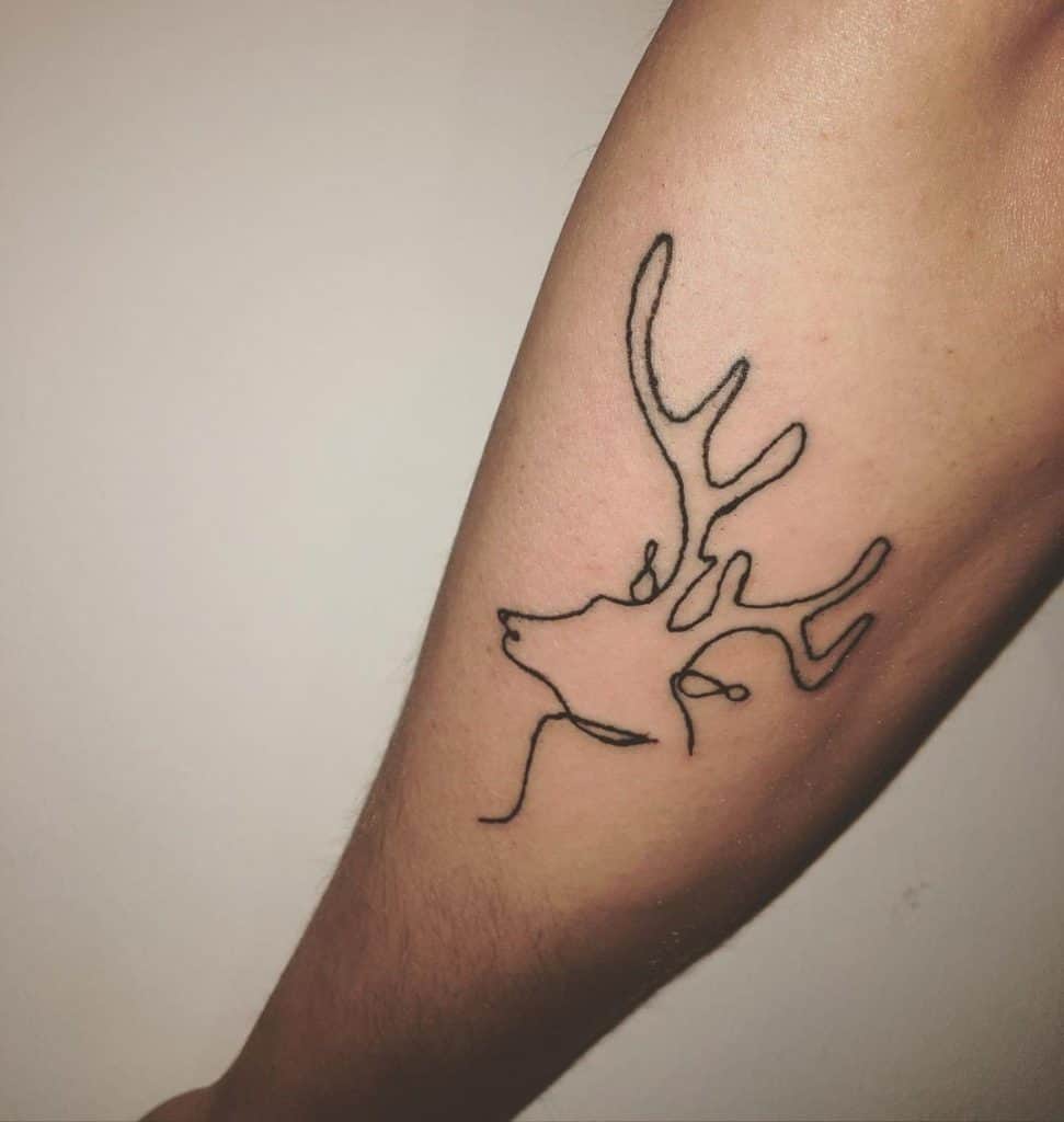 Simplistic Deer Head Tattoo