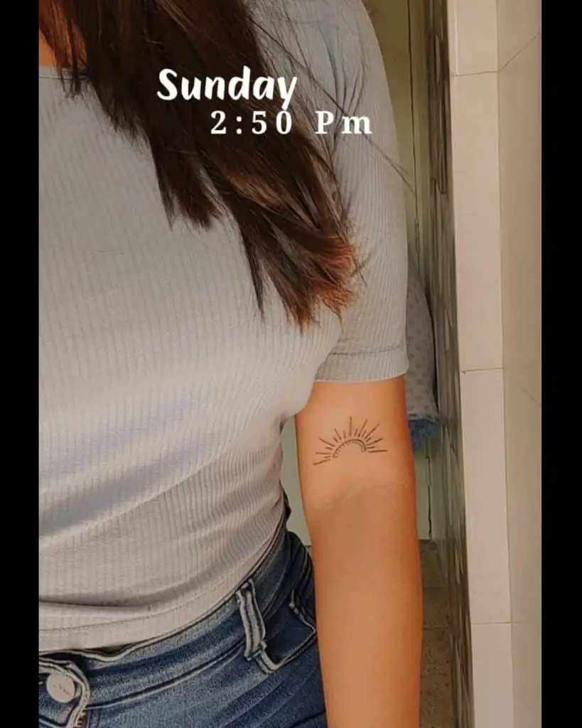 Sunrise Fine Line Tattoo 1