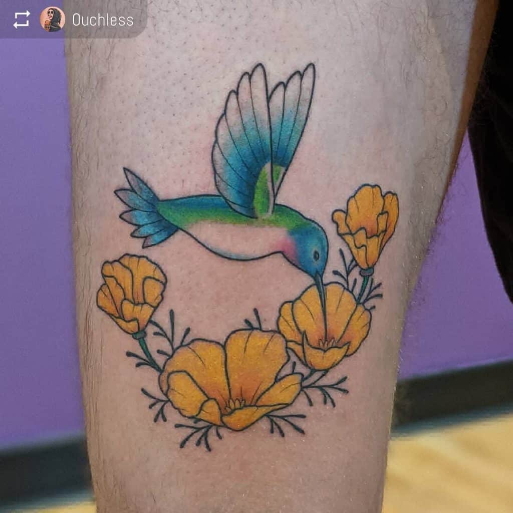 Traditional Hummingbird Tattoos 1