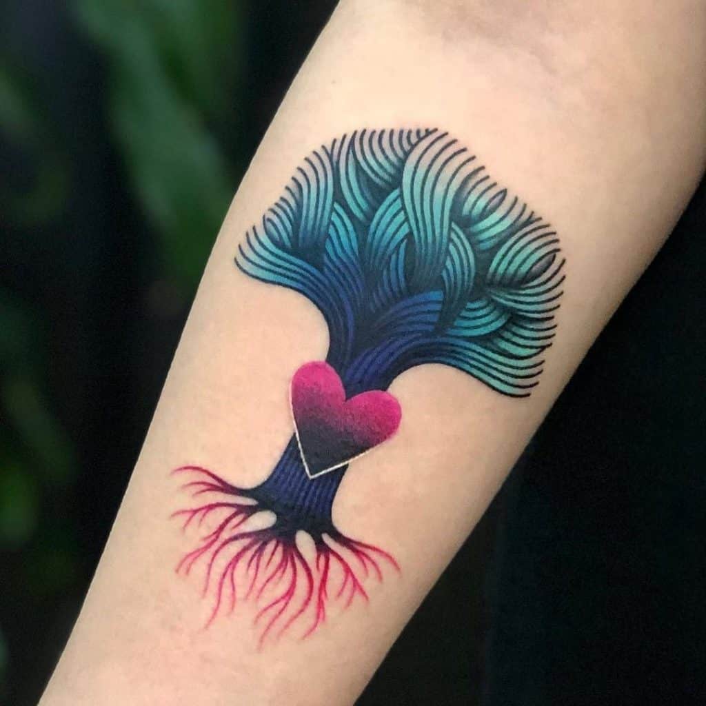 Tree Of Life Tattoos For Females Colorful Print 