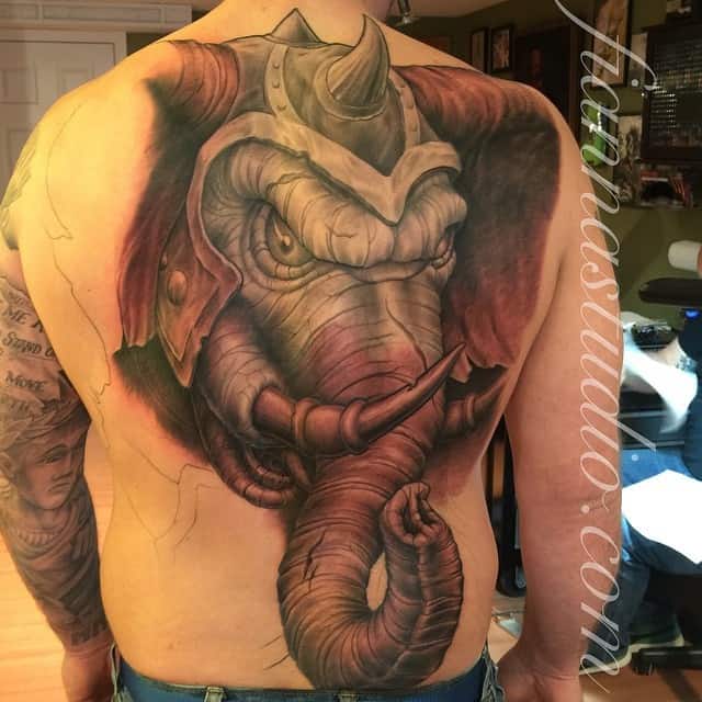 War Elephant Tattoo Design