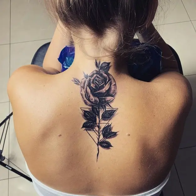 rose Upper Back Tattoo