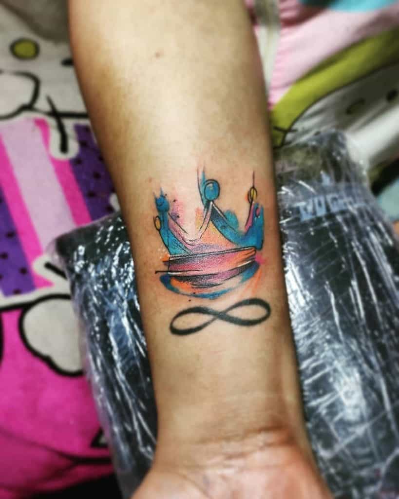 Abstract Crown Tattoo Design