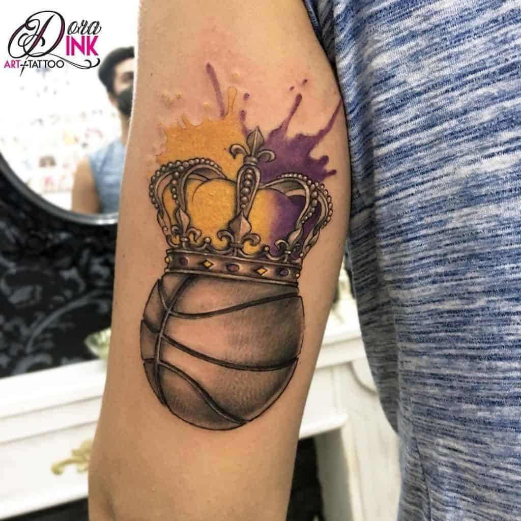 Abstract Crown and Ball Tattoo