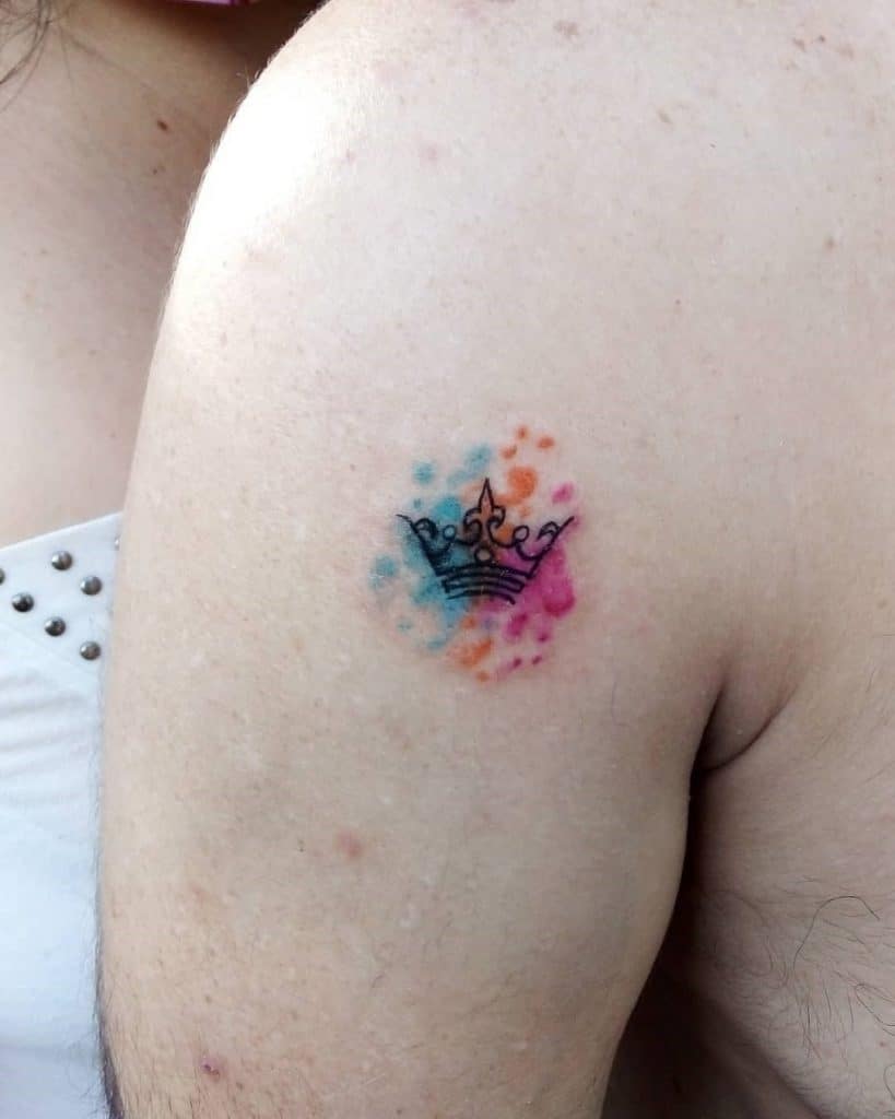 Abstract Small Crown Tattoo