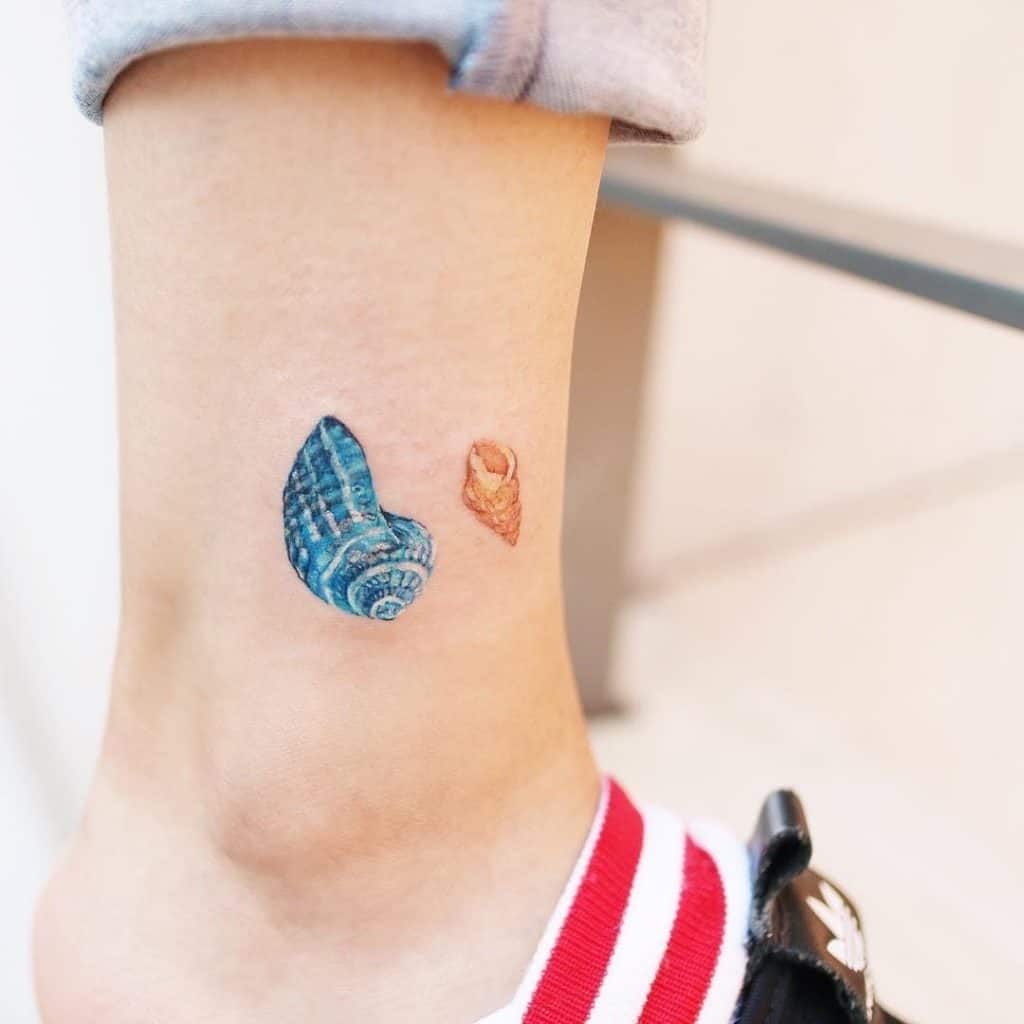 Ankle Tattoo Shell Idea