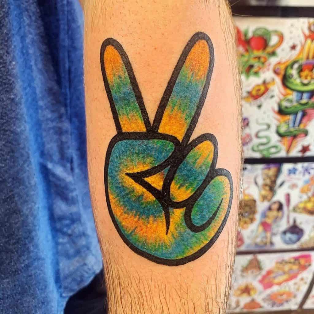 Blue & Yellow Tattoo For Peace 