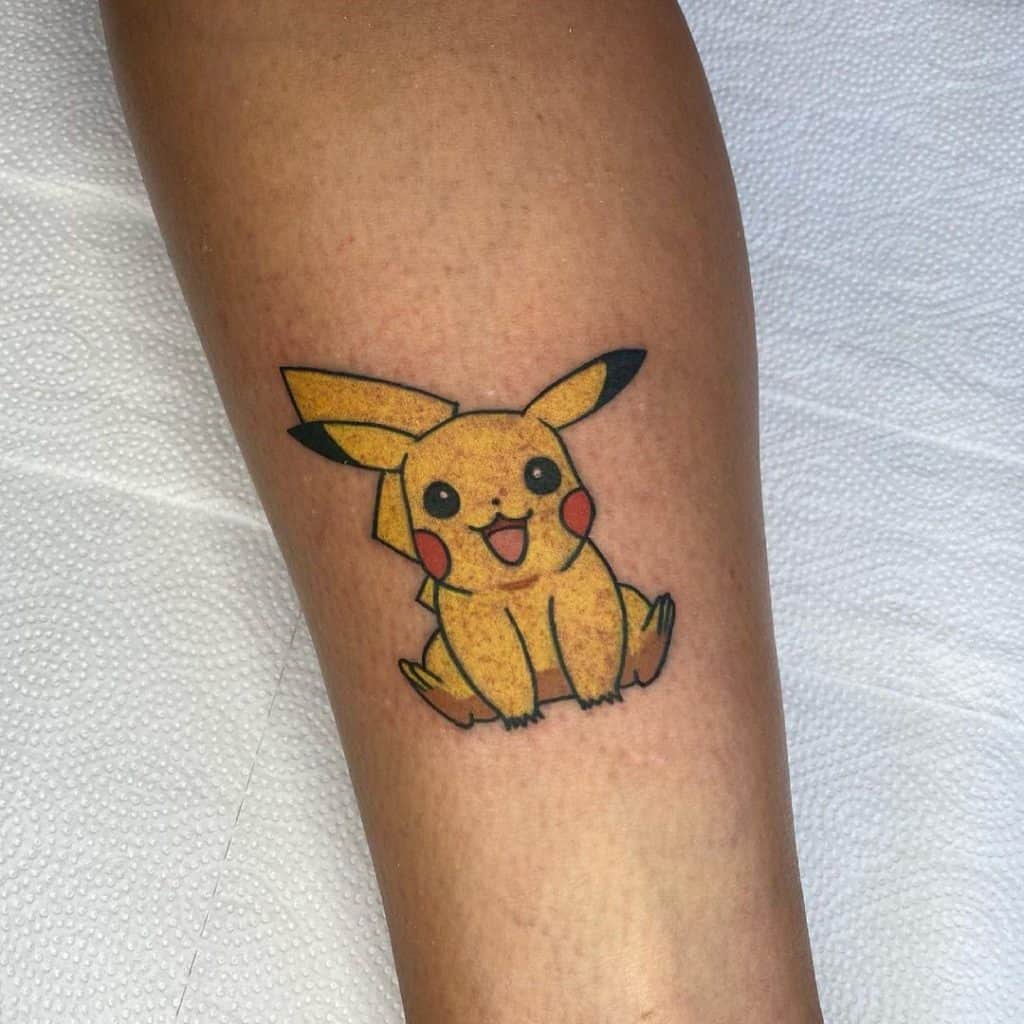 Bright Yellow Small Pikachu Tattoo