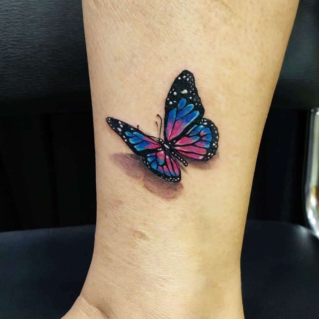 Black And White 3d Butterfly Tattoo | Butterfly tattoos for women, Unique  butterfly tattoos, Wrist tattoos for women