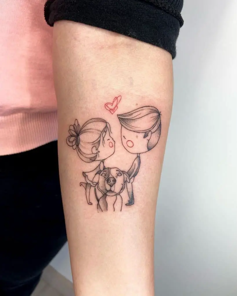 Couple & Dog Inspired Love Tattoo