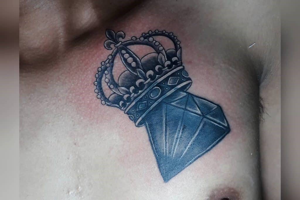 Crown Jewel Tattoo on Chest