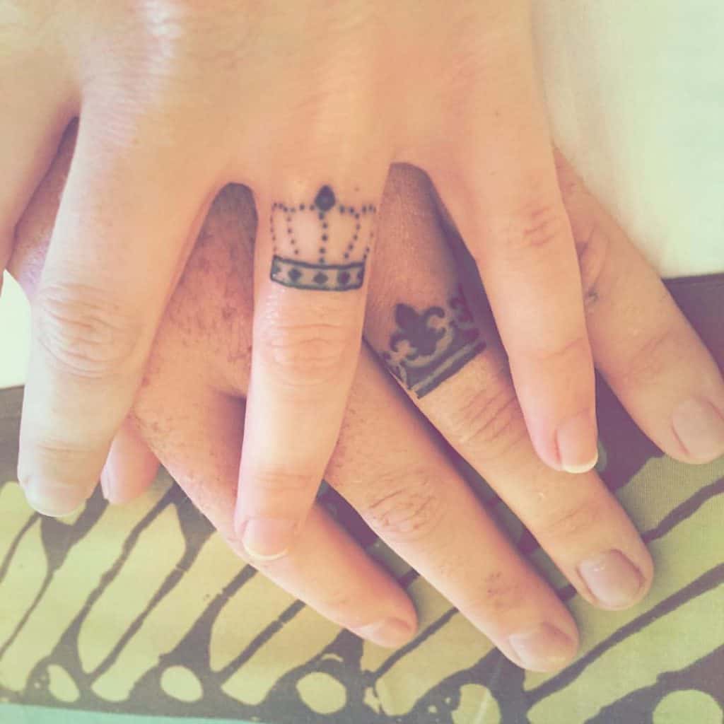 Crown Wedding Ring Tattoo Ideas 2