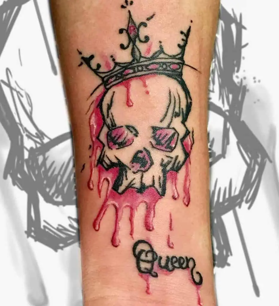 Crown and Skull Tattoo Design