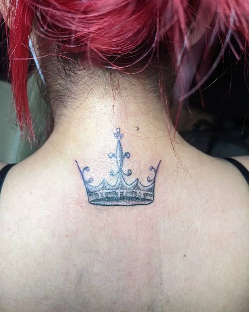 Women Crown neck tattoo 2