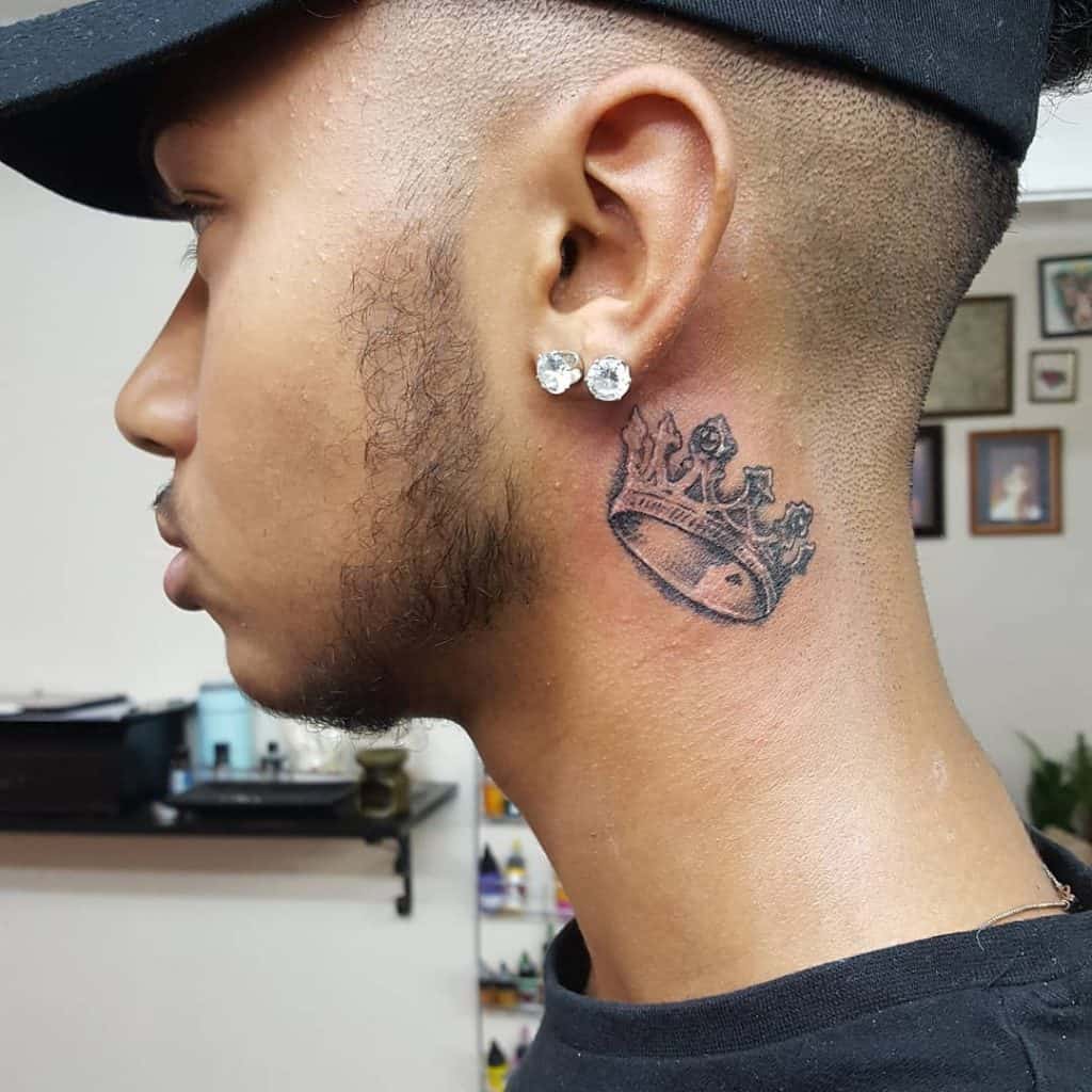Crown neck tattoo 5