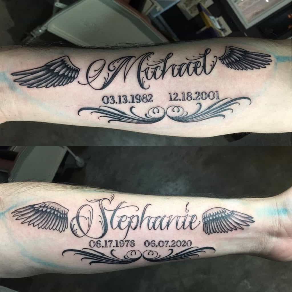Date and Name Memorial Tattoo 2