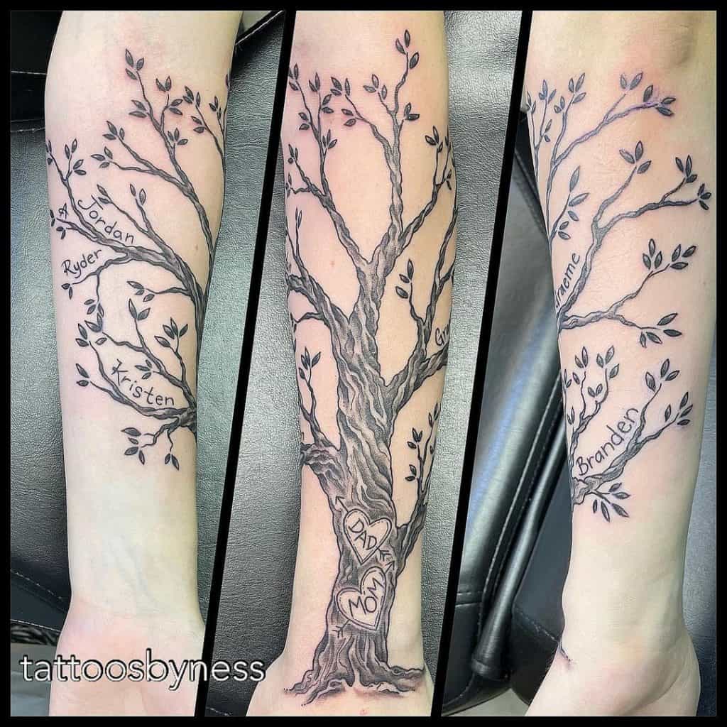 Family Tree Tattoo On Arm 1