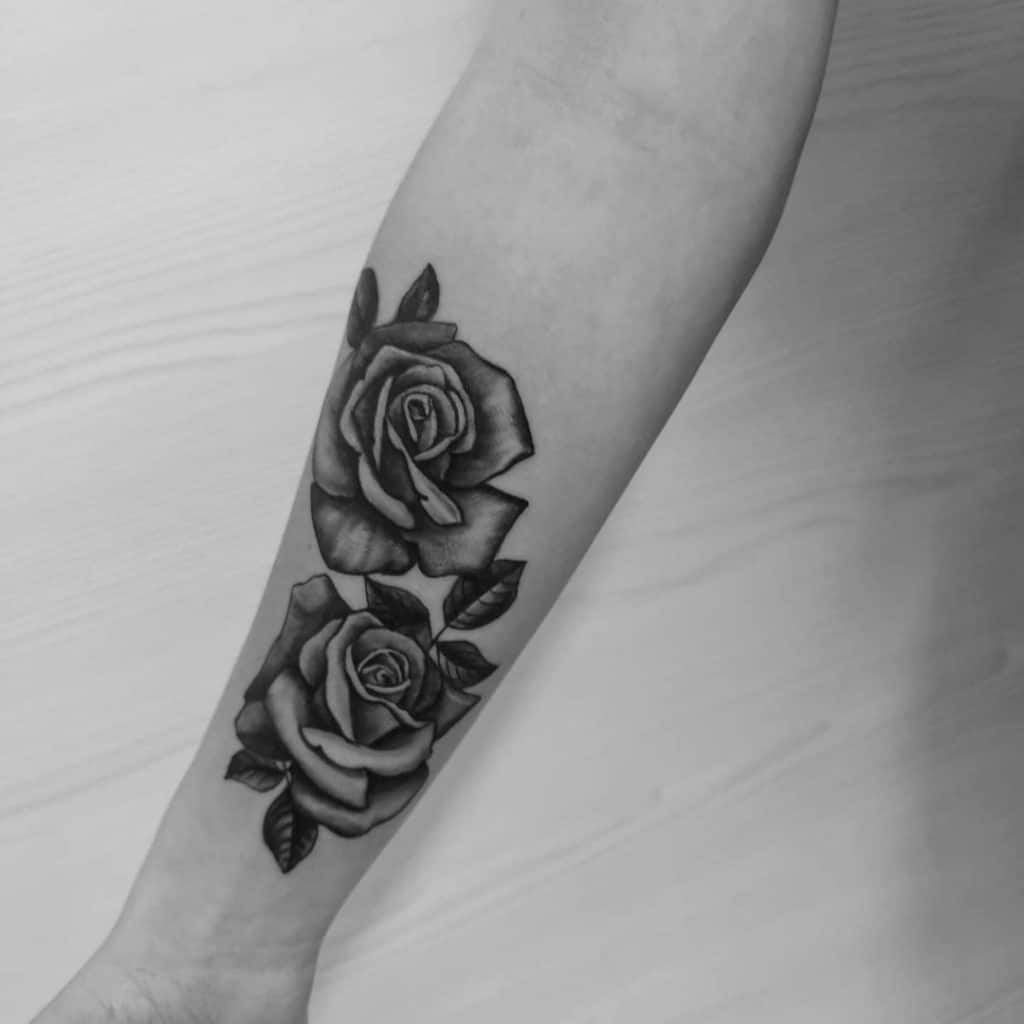 Floral Black And White Tattoos 2