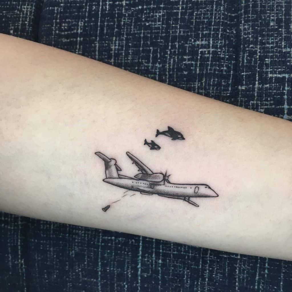 Flying Airplane Tattoo 