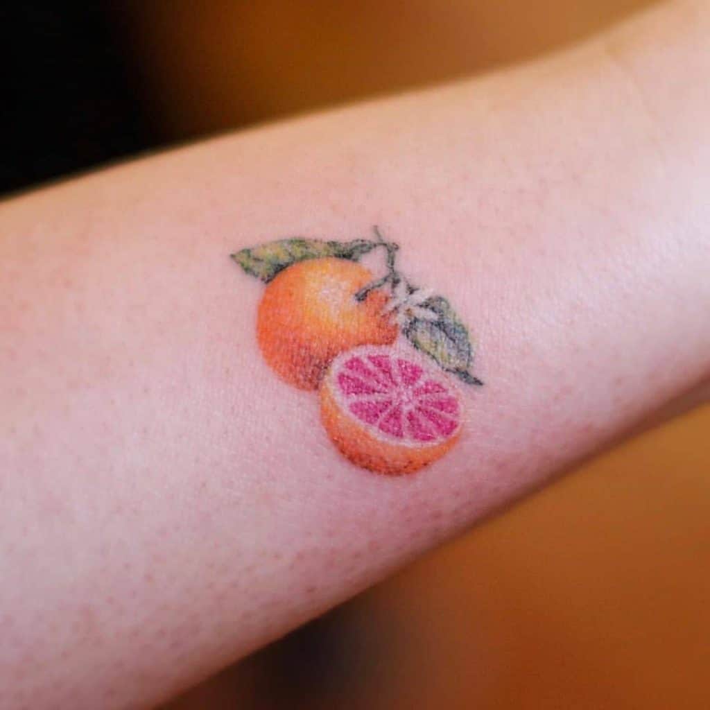 Fruit Hand-Poked Tattoo Ideas 4