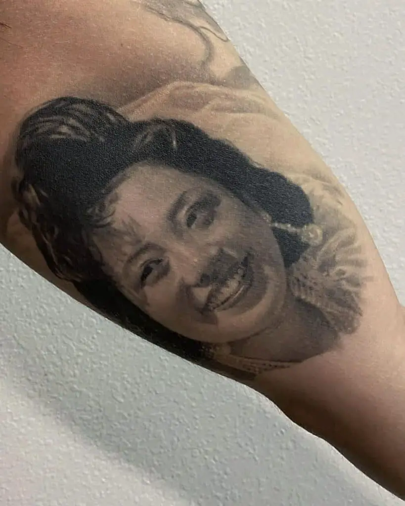 Happy woman tattoo