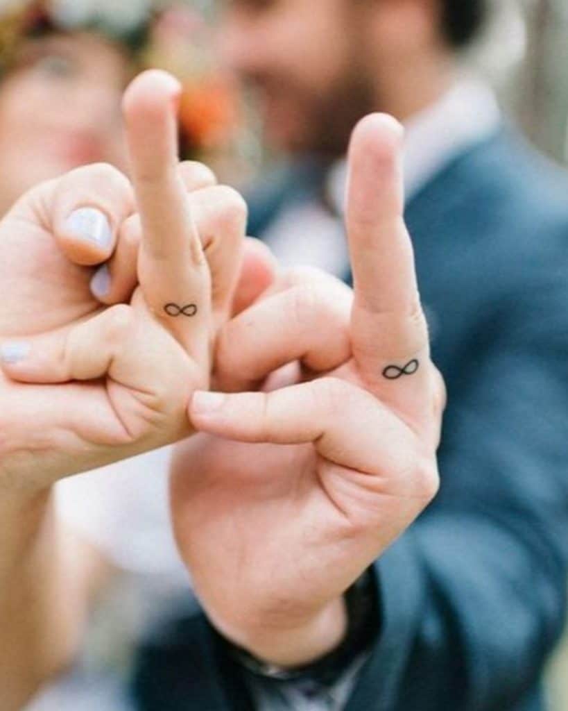 Infinity Traditional Wedding Ring Tattoo 1