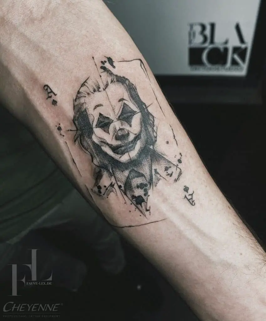 Joker Black And Grey Tattoo 2