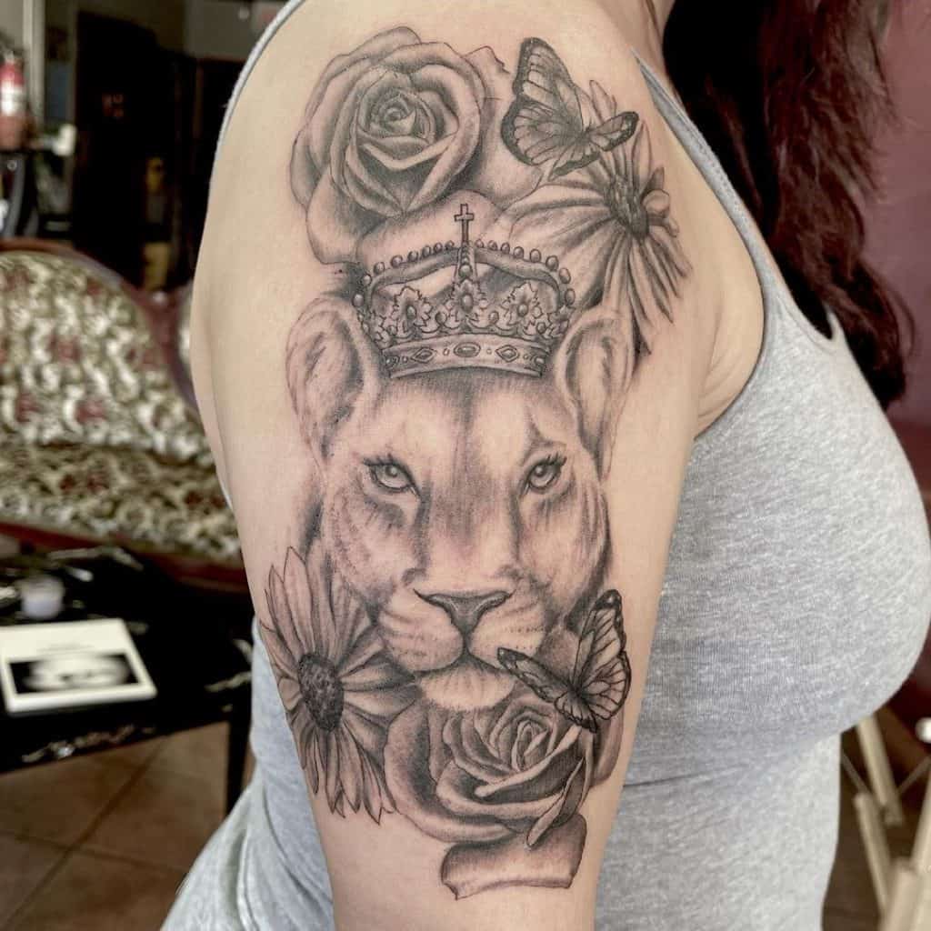Lion King Tattoo on Shoulder