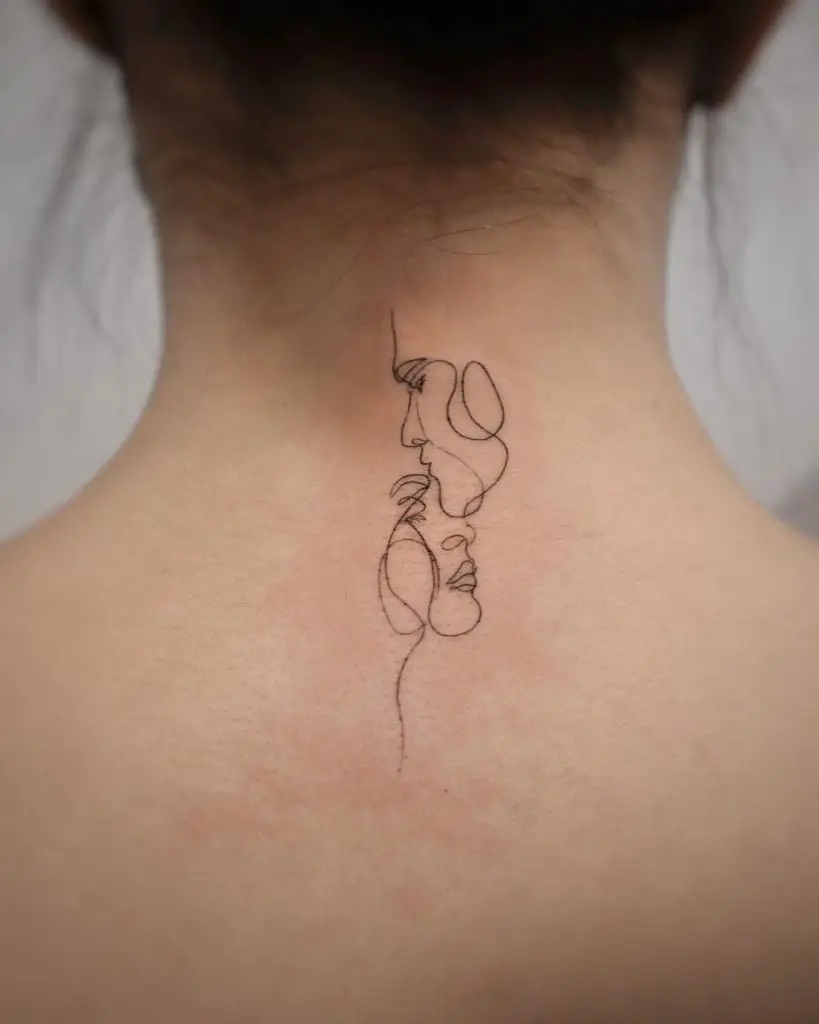 Minimalism neck tattoo 4