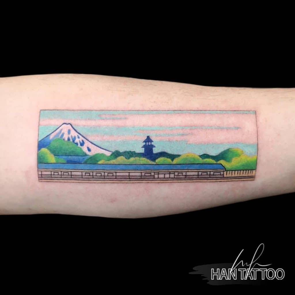 Mount Fuji (Wave) Tattoo 1