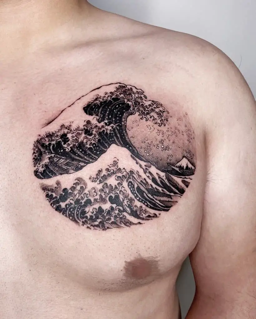 Mount Fuji (Wave) Tattoo 4