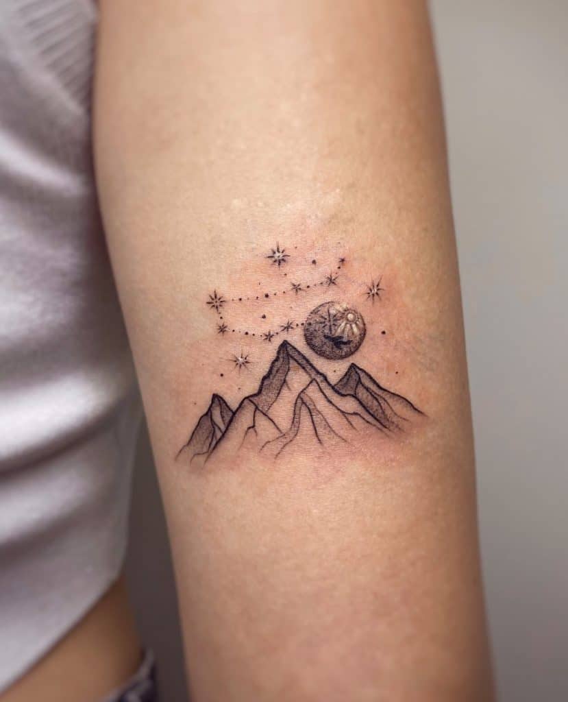 Mountain Moon Tattoo 3