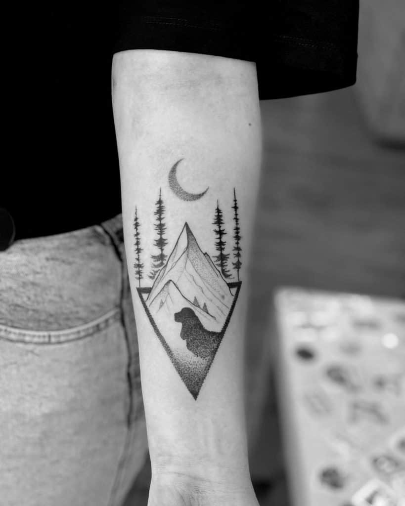 Mountain Moon Tattoo 6