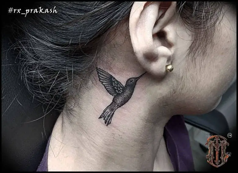 Women Side neck tattoo 2