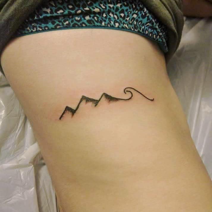 Simple Mountain Outline Tattoo 3