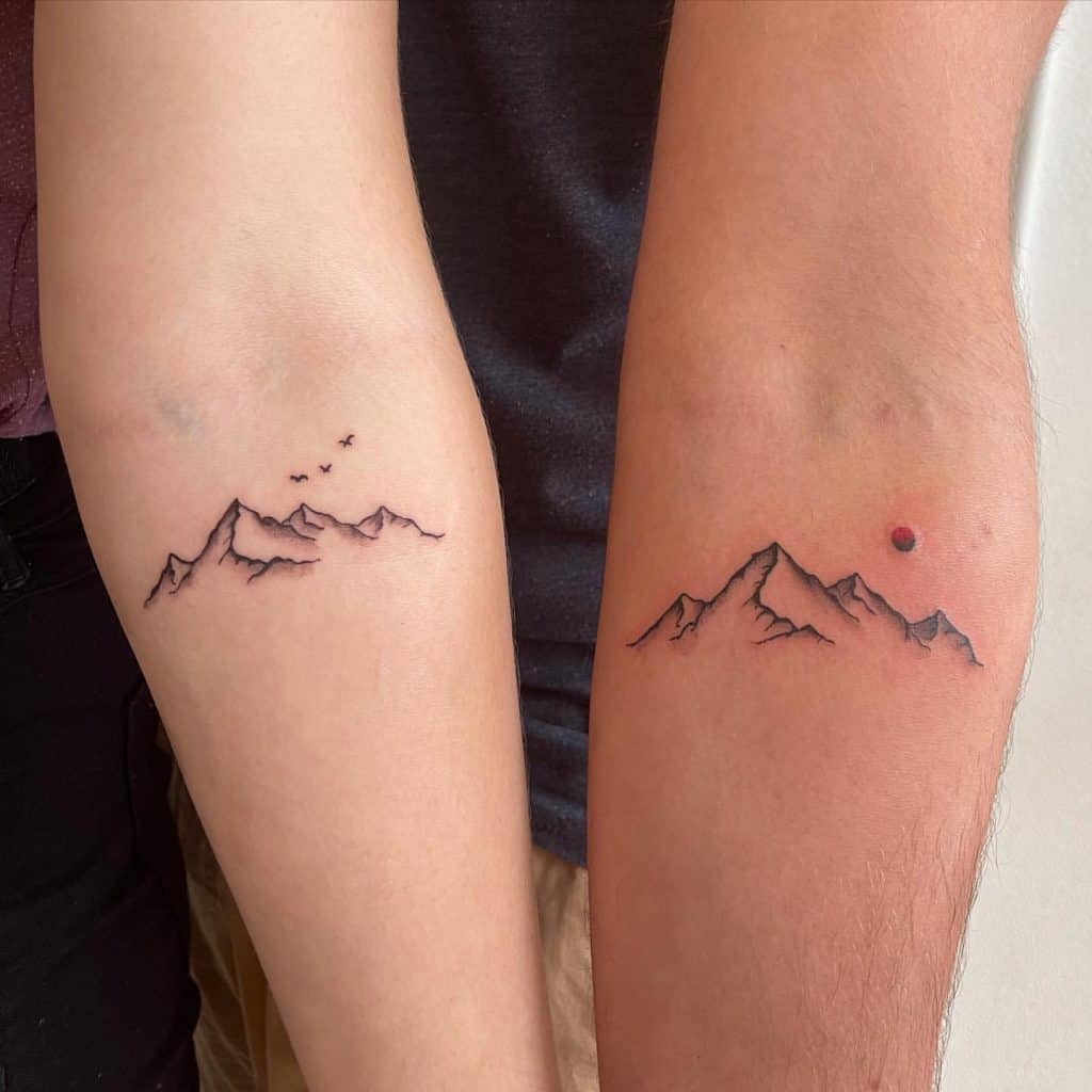 Simple Mountain Outline Tattoo 5