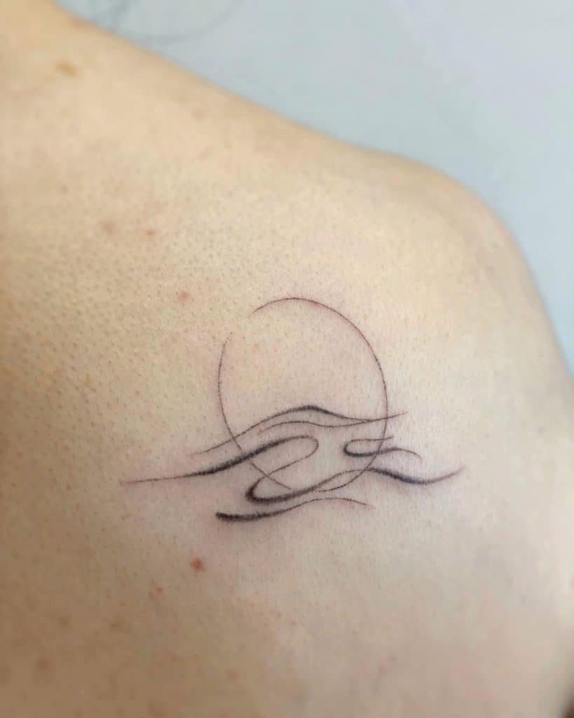 Small Shoulder Tattoos For Females Sea Inspired 