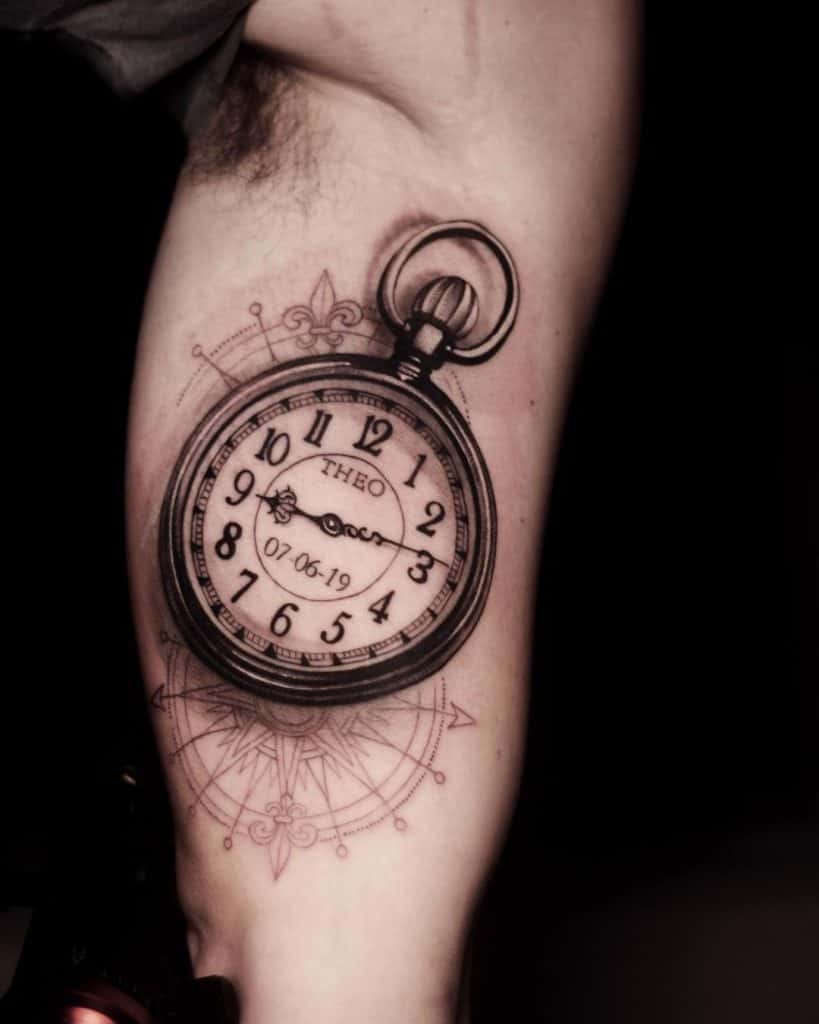 Timepiece Black and Gray Tattoos 3
