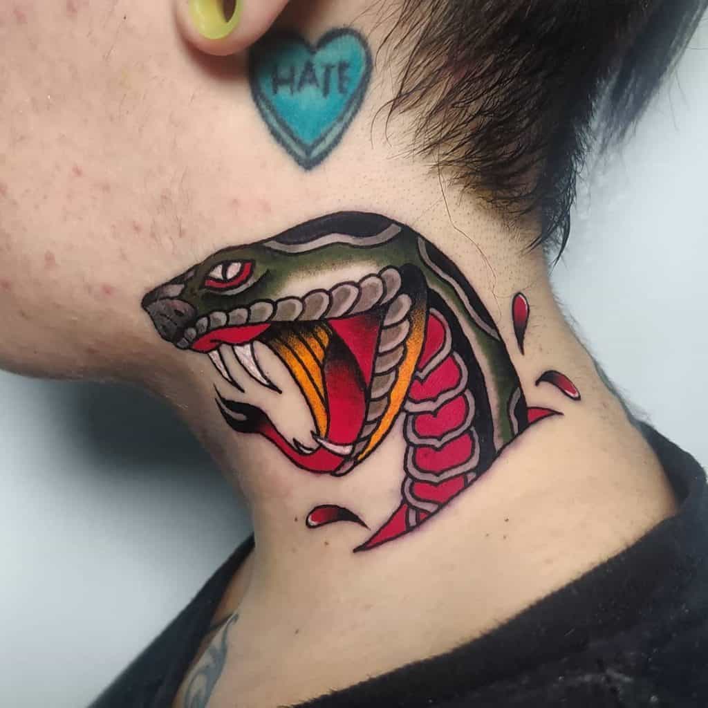 Traditional neck tattoo 3