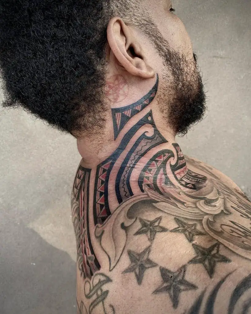 Tribal neck tattoo 5