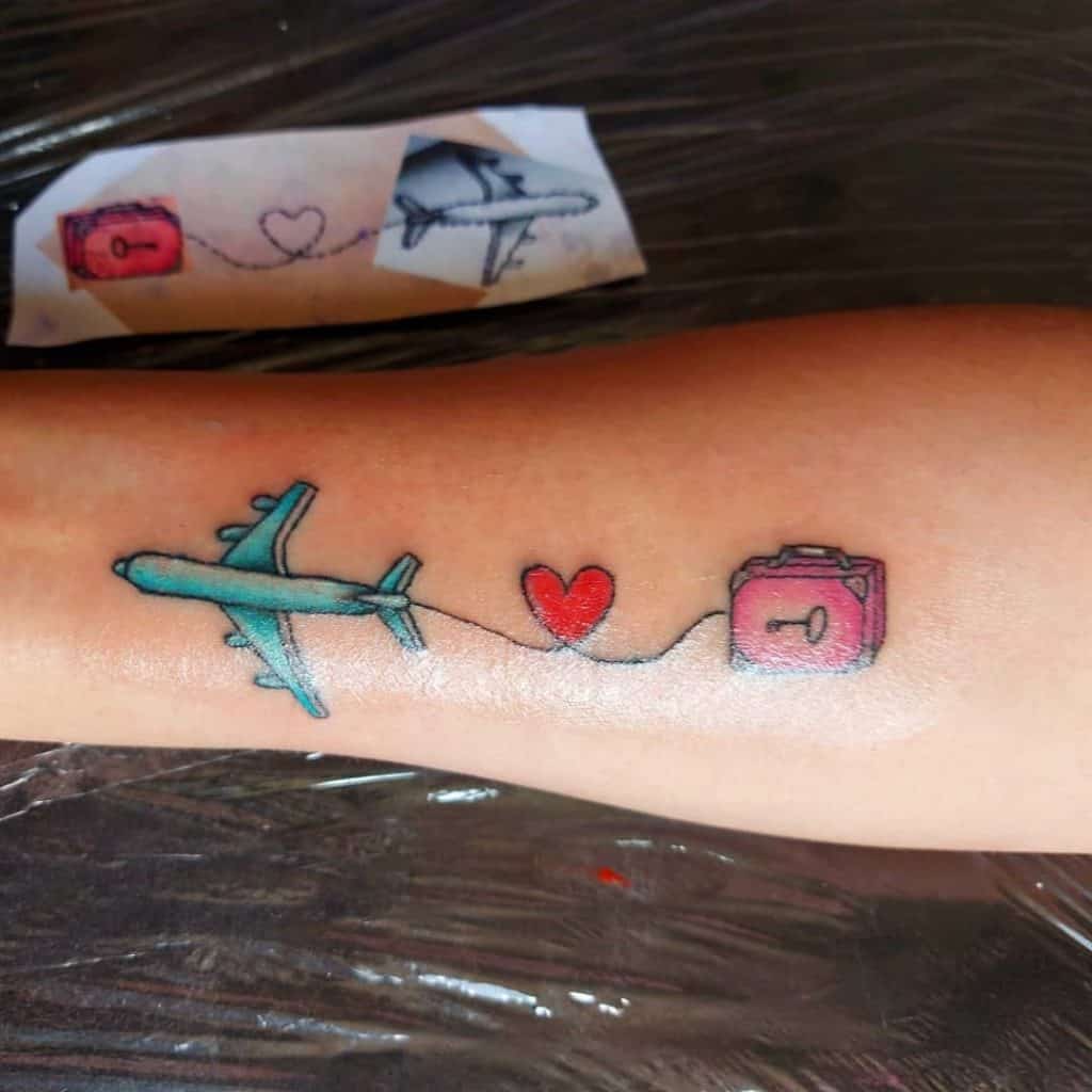 Unique Travel Inspired Airplane Tattoo 