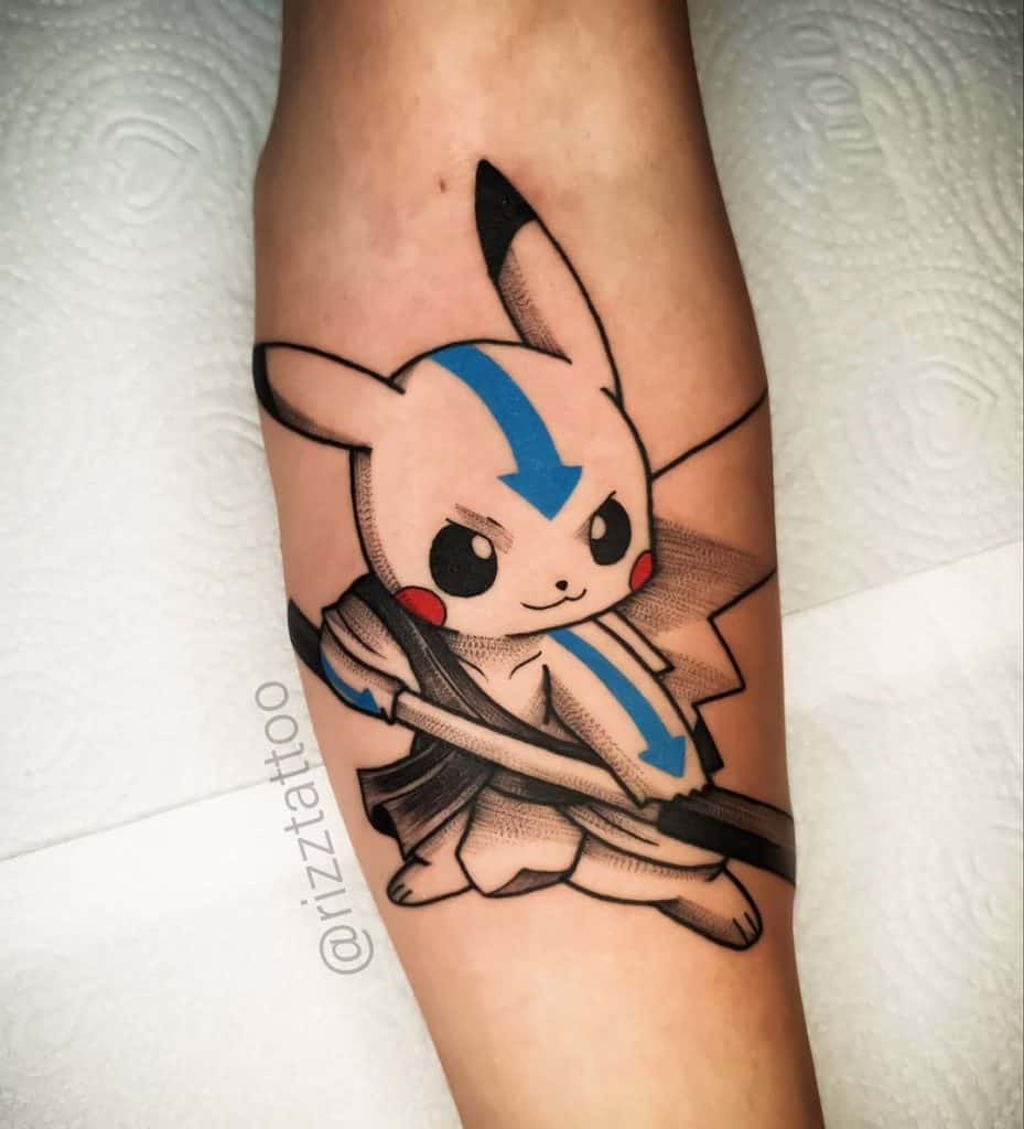 Warrior Inspired Pikachu Tattoo