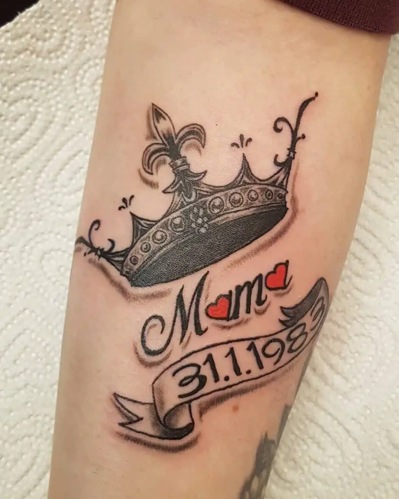 Words with Crown and NumberTattoo