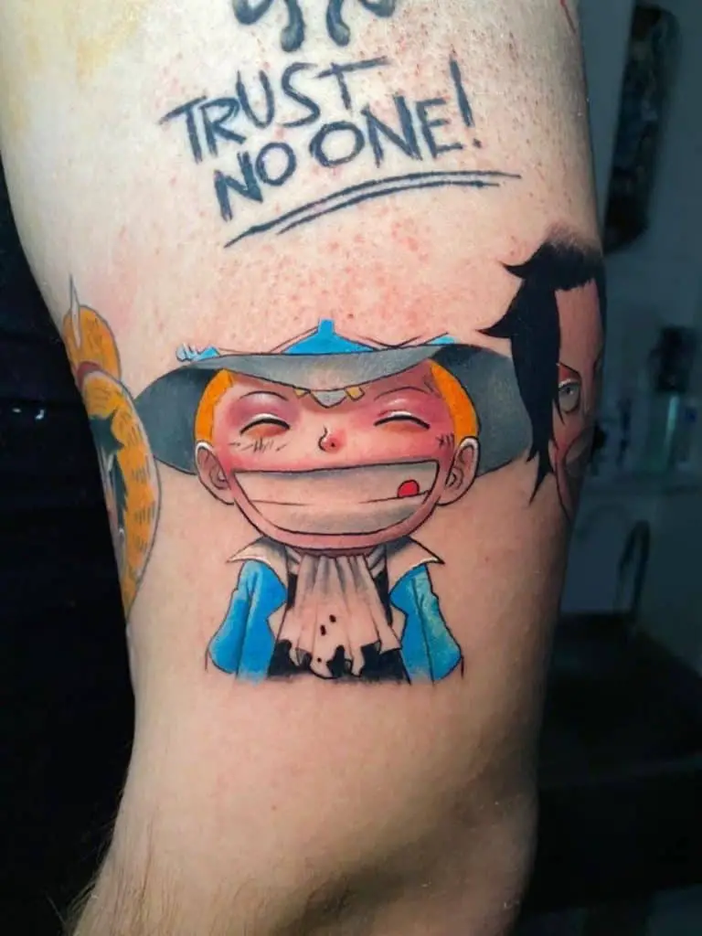 Bright & Colorful One Piece Tattoo 