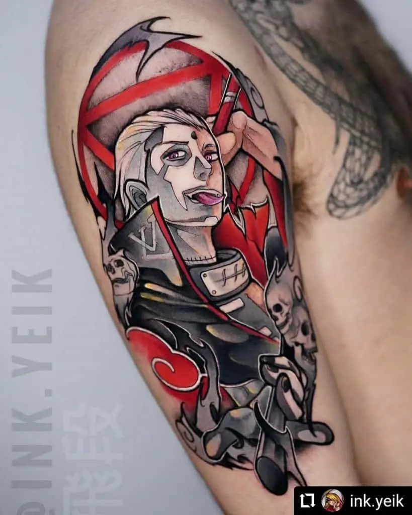 Colorful & Loud One Piece Shoulder Tattoo 