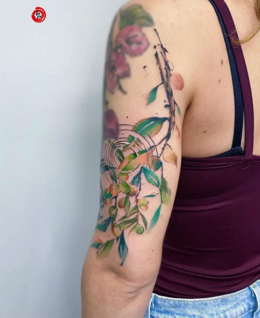 Colorful Tattoo Branch Tattoo 3